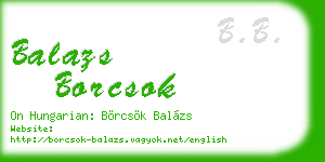 balazs borcsok business card